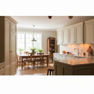 Modern and Shaker kitchen cabinets in a bright, inviting kitchen space
