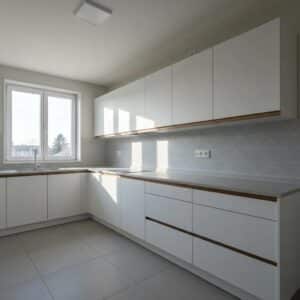 Modern kitchen with newly installed cabinets showcasing affordability and style