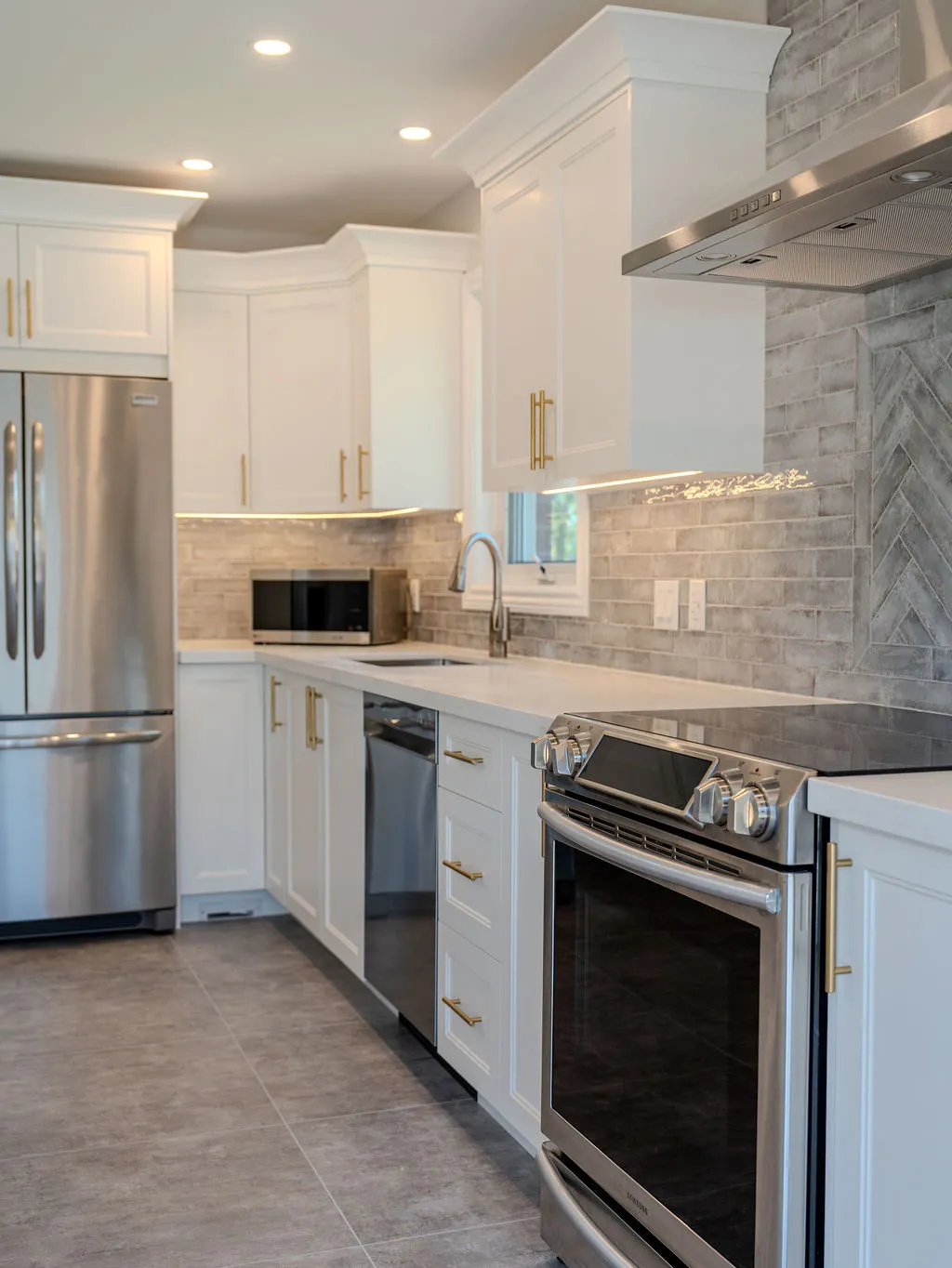 Kitchen featuring integrated appliances and smart technology for enhanced functionality