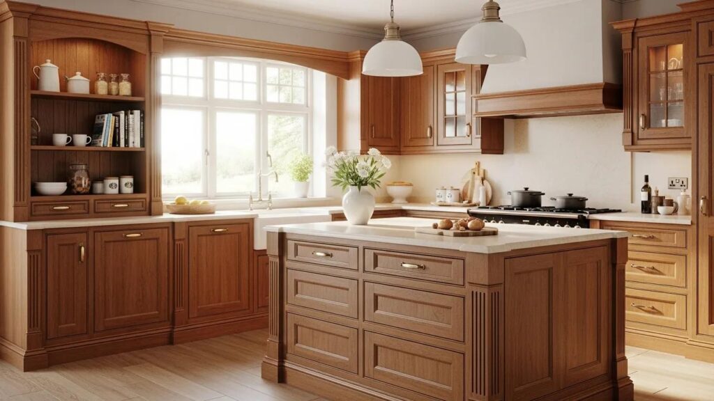Custom traditional kitchen cabinets showcasing craftsmanship and functionality