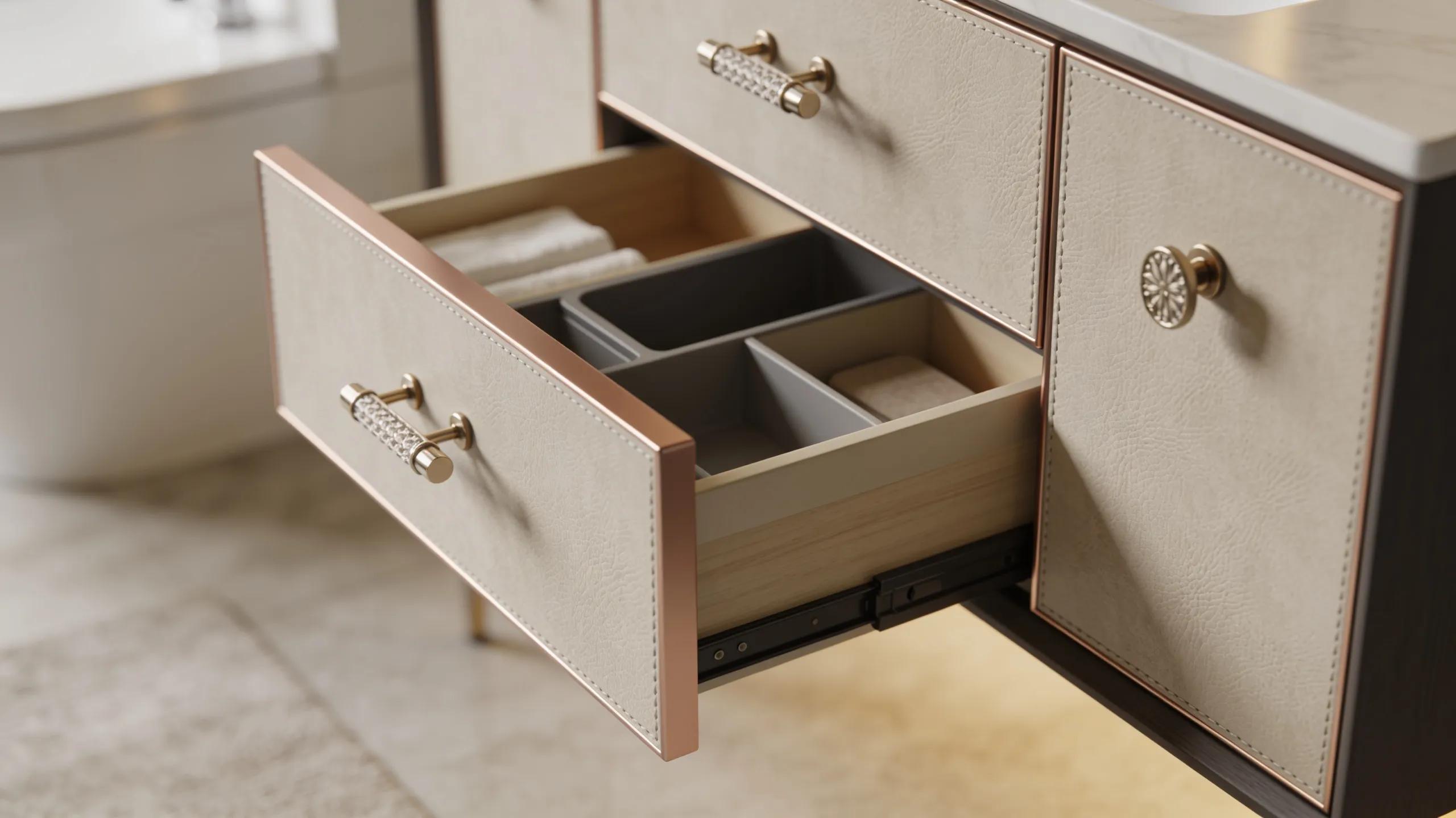 Custom bathroom vanity showcasing unique design and craftsmanship