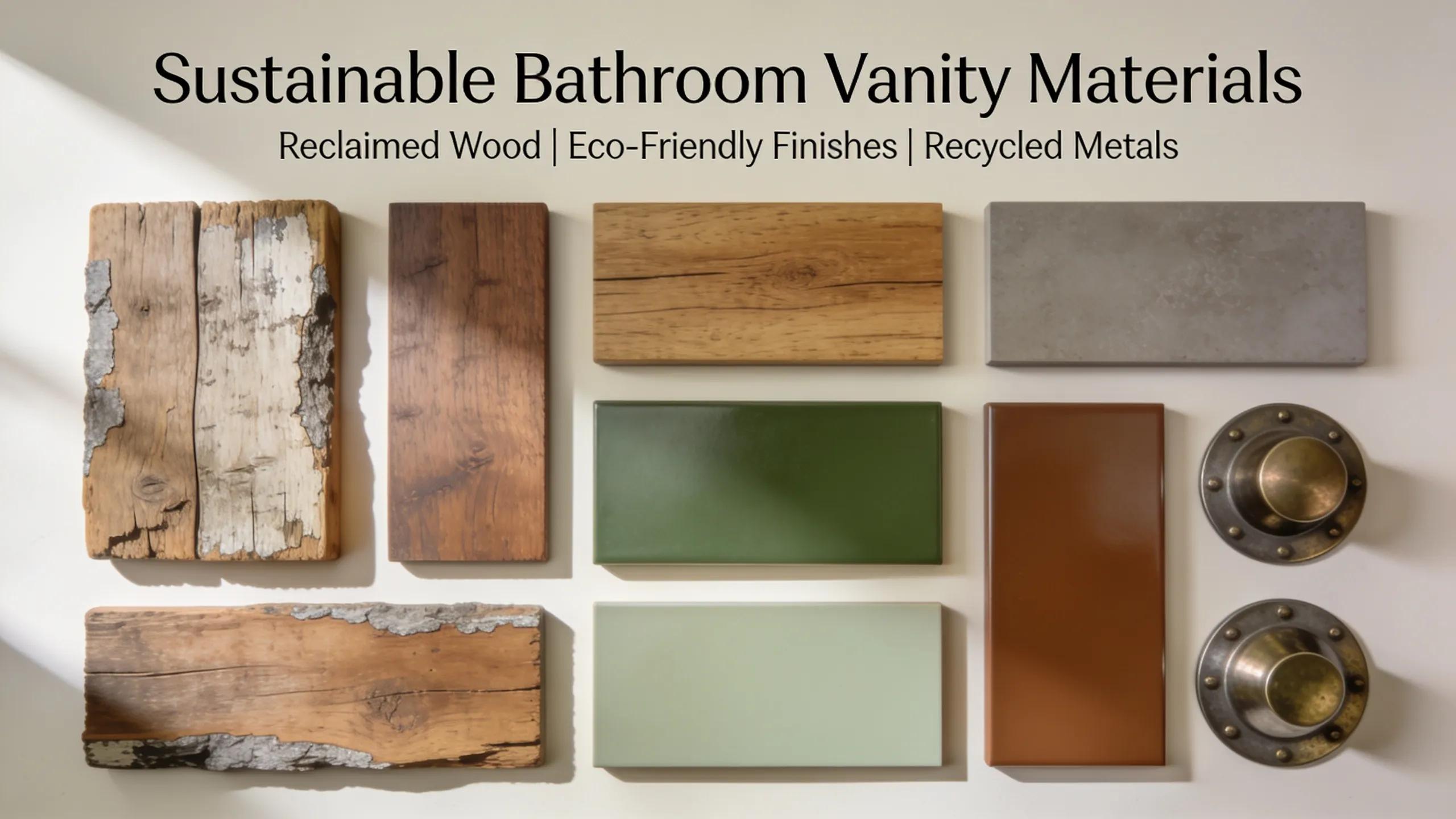 Sustainable materials for custom bathroom vanities showcasing eco-friendly options