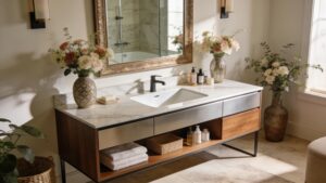 Stylish bathroom vanity with modern design and elegant decor