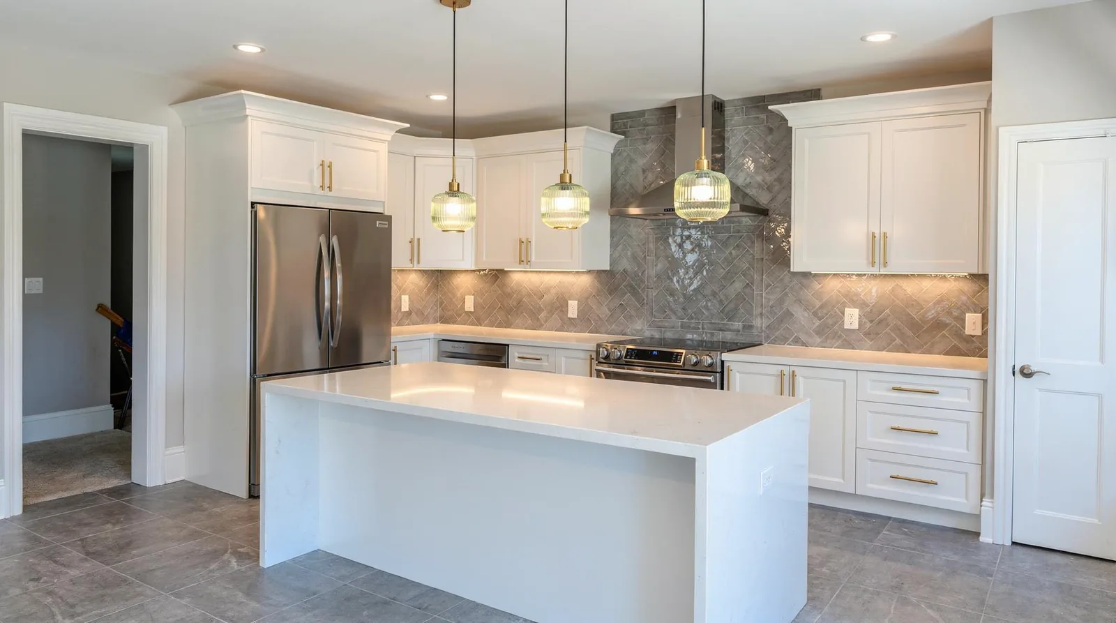 The Wood & White High-Gloss Kitchen package is available for $5,472, delivered and installed