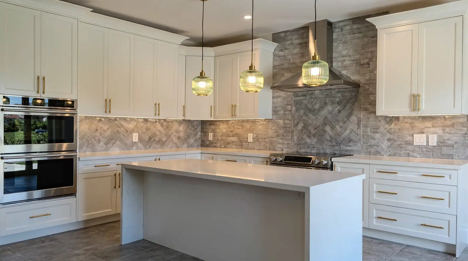 Quartz countertops, made from natural quartz crystals and resins, offer high durability and strong stain