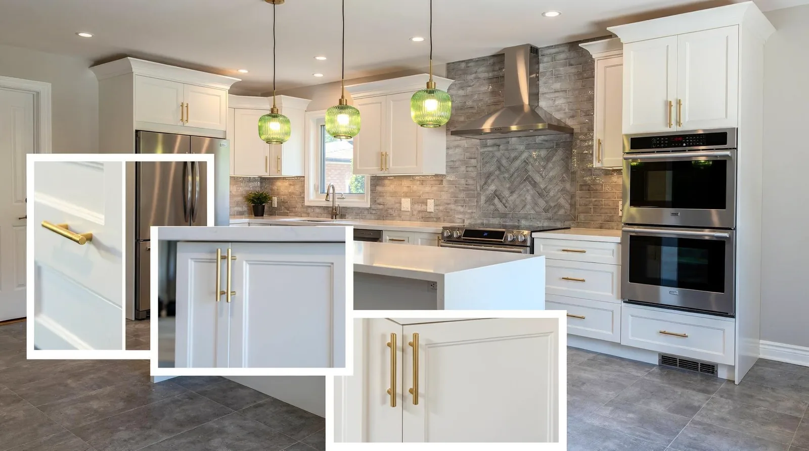 A Wood & White High-Gloss Kitchen package is available for $5,472, delivered and installed